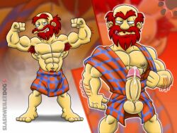 boner bulge cum erection flaccid flexing groundskeeper_willie kilt male_only muscular muscular_male nipples penis precum presenting red_hair seducing slashweilerdog solo solo_male testicles the_simpsons