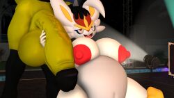 big_breasts big_penis breasts canine cinderace cum cum_inflation female furry huge_cock inflation lagomorph lucario novaparadox1337 penis pokemon pokemon_(species)