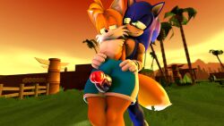 3d 3d_(artwork) anthro canid canine erect_penis femboy fox green_hill_zone hedgehog male male/male sfm shorts sonic_(series) sonic_the_hedgehog sonic_the_hedgehog_(series) sunset susknuckles tails tails_the_fox thick_thighs thigh_job thigh_sex veiny_penis