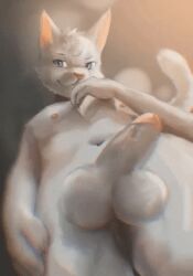 animated anthro balls blue_eyes blurred_background fur genitals grey_body grey_fur low_res male male_focus male_only nipples patreon_artist patreon_username penis solo solo_male speedpaint stampmats timelapse