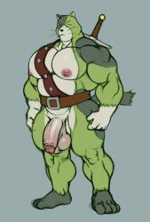 1boy anthro balls ballsack bara bara_tiddies bara_tits barazoku beefy belt big_balls big_chest big_pecs big_penis dangling_testicles feline foreskin foreskin_folds fully_retracted_foreskin furry gigantic_chest huge_chest huge_pecs humanoid_penis hunnipanda intact large_pectorals low_hanging_balls male male_nipples male_only manboobs massive_chest massive_pecs moobs mostly_nude muscles muscular_male nude_male one_eye_closed pecs penis scrotum semi-erect sheathed_weapon solo sword testicles the_cat_returns uncut veiny_penis whiskers