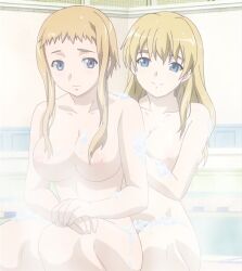 2girls bathing elina female female_only leina multiple_girls queen's_blade stitched