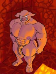 anthro balls bara barazoku big_pecs bulge furry male male_only minecraft muscles muscular nether penis pig piglin porcine solo solo_male suina sus_(pig) tiburalgo