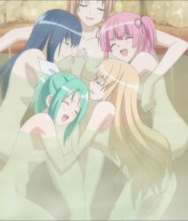 5girls bathing female female_only hitomi_minagawa kampfer multiple_girls rika_ueda ryoka_yamakawa sakura_kaede sangou_shizuku sayaka_nakao stitched