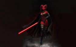 1girls cape darth_talon female lightsaber red_body red_eyes red_lightsaber red_skin sith sith_lady star_wars star_wars:_legacy star_wars_legends tagme tattoo tattoos twi'lek