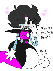 anon big_ass big_thighs boots dialogue femboy head_between_thighs heart heart hottiegirl34_(artist) mettaton mettaton_ex robot robot_boy thick_thighs thumbs_up undertail undertale undertale_(series)