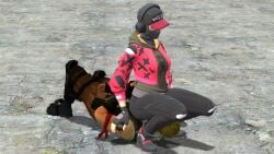 big_ass facemask facesitting female fetish fortnite groping jonesy_(fortnite) masturbation riley_(fortnite) seductive thick_thighs