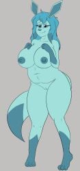 anthro areola big_breasts blue_areola blue_body blue_eyes blue_nipples breasts chubby_female female genitals hair hi_res huge_breasts looking_at_viewer neelu_(sin_cyan06) nintendo nipples nude pokemon pokemon_(species) pussy smile solo teal_body thick_thighs turquoise_markings vexxyvex wide_hips