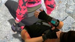 big_ass facemask facesitting female fetish fortnite groping jonesy_(fortnite) masturbation riley_(fortnite) seductive thick_thighs