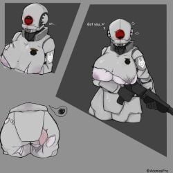 <3 1_eye 1girls 2d adoniasfra armor ass big_ass big_breasts big_butt breasts butt clothed clothing combine_(half-life_series) combine_elite_(half-life_series) crossgender digital_drawing_(artwork) digital_media_(artwork) english_text female female_only gas_mask gun half-life half-life_(series) half-life_2 helmet holding_gun holding_object holding_weapon horny_female hourglass_figure human human_female human_only imminent_sex mask masked masked_female nude_alt purple_nipples red_eyes ripped_clothes ripped_clothing shotgun signature solo talking text torn_clothes torn_clothing transhuman valve voluptuous weapon white_skin wide_hips