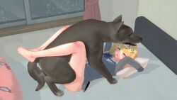 3d animated bed blonde_hair canine canine_on_human dog female female_human female_penetrated feral_penetrating feral_penetrating_female feral_penetrating_human grey_fur human human_penetrated koikatsu looking_pleasured male male/female male_canine male_penetrating_female male_penetrating_human missionary_position momosu mp4 narrowed_eyes no_sound on_bed vaginal_penetration video white_skin zoophilia