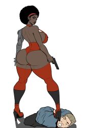 1boy 1girls african african_female afro ass athletic athletic_female big_breasts breasts brown_body brown_skin busty butt cleavage dark-skinned_female dark_skin dat_ass digital_drawing_(artwork) digital_media_(artwork) eyebrows eyelashes eyes female female_focus fit fit_female hair hero heroes_for_hire heroine high_heels hips hourglass_figure huge_breasts human large_breasts lasgaclaven legs lips male marvel marvel_comics melanin misty_knight prosthetic_arm prosthetic_limb superhero superheroine thick thick_legs thick_thighs thighs top_heavy upper_body voluptuous waist wide_hips