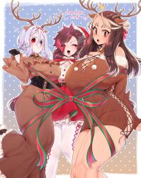 3girls antlers big_ass big_breasts female female_only huge_breasts jack_the_ripper large_breasts multiple_girls qin_shi_huang_(shuumatsu_no_valkyrie) raiden_tameemon_(shuumatsu_no_valkyrie) record_of_ragnarok rule_63 shuumatsu_no_valkyrie tenpura_(artist) tenpura_(tenpura621)