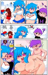 big_breasts black_eyes blue_hair boyfriend_(friday_night_funkin) commission female female_penetrated fnf friday_night_funkin friday_night_funkin_mod girlfriend_(friday_night_funkin) male male_penetrating male_penetrating_female mob_face purple_hair quavernsfw sex sky_(friday_night_funkin) skyblue toxonity