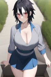 1girls ai_generated bare_legs bare_thighs big_breasts bimbo black_hair blush boruto:_naruto_next_generations breast_focus busty choker cleavage clothed clothing curvaceous curvy curvy_body curvy_female curvy_figure cute dress female female_focus female_only fully_clothed fuzen_kazura gender_transformation genderswap_(mtf) hourglass_figure huge_breasts large_breasts light-skinned_female light_skin looking_at_viewer medium_hair miniskirt nai_diffusion naruto naruto:_the_last naruto_(series) naruto_shippuden oppai outdoors outside pale-skinned_female pale_skin pinup pose posing presenting_breasts red_eyes rule_63 sasuke_uchiha sasuko sharingan shirt short_dress short_skirt shoulder_length_hair shounen_jump sitting skimpy skimpy_clothes skirt solo solo_female solo_focus spiky_hair stable_diffusion thick_thighs thighs voluptuous wide_hips