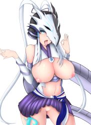 1girls air_blowjob begging_for_cock begging_for_cum bewitching_thighs blowjob blowjob_gesture blue_eyes dragon dragon_girl dragon_tail duel_monster female female_focus female_only half-dressed half-naked helmet helmet_over_eyes large_breasts lifted_by_tail lifted_skirt long_hair looking_at_viewer mouth mouth_open nipples no_bra no_panties purple_skirt pussy pussy_peek skirt skirt_lift skirt_pull skirt_rolled_up skirt_up slave15 swordsoul_of_mo_ye tail tail_lift thick_hips thick_thighs thighhighs thighs tongue tongue_out white_background white_hair yu-gi-oh! yu-gi-oh!_duel_monsters