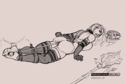 1boy 1girls big_ass big_breasts blizzard_entertainment bondage collar footjob human human_(world_of_warcraft) marmar monochrome sally_whitemane sketch thick_thighs thighhighs warcraft world_of_warcraft