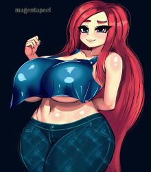 1girls absurd_res ass big_ass big_breasts big_butt blue_eyes breasts butt chelsea_(ruby_gillman) chubby chubby_female drawing dreamworks fanart fat_ass fat_butt female female_only giant_ass giant_butt hips huge_ass huge_breasts huge_butt large_ass large_breasts large_butt magentapeel massive_ass massive_butt muscle muscles muscular muscular_female plump red_hair ruby_gillman,_teenage_kraken signature solo universal_studios voluptuous wide_hips