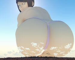 1girls 3d ass ass_focus braless city clouds female giantess giga_giantess goddess kamicamie kyoka_jiro looking_down my_hero_academia pink_panties practically_nude shounen_jump sky smug tagme