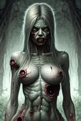 1girls ai_generated breasts dead holes stable_diffusion tagme zombie zombie_girl