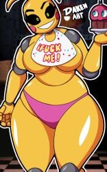 1girls animatronic big_breasts big_thighs chicken cupcake_(fnaf) daken_(artist) daken_art daken_henderson(artist) fat_ass female five_nights_at_freddy's five_nights_at_freddy's_2 hyper_thighs massive_thighs robot robot_girl solo thunder_thighs toy_chica_(fnaf) toy_chica_(love_taste) yellow_fur