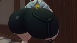 3d animated ass ass_focus ass_shake bare_shoulders big_ass booty_shorts female from_behind huge_ass jiggle kishi leaning leaning_forward long_hair shiny shiny_clothes short_shorts shorts single_thighhigh solo tagme thick_thighs thighhighs twerking very_long_hair video white_hair yixuan_(zenless_zone_zero) zenless_zone_zero