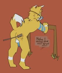 absurd_res anthro bondage bound bridle butt_slap canid canine canis cosmostars domestic_dog english_text genitals hi_res husky male mammal nordic_sled_dog nude openfracturesday penis petplay ponyplay roleplay slap solo spanking spitz submissive text whipping