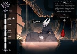 ass_expansion bathing bathtub belly bug bug_girl fwingerz growth growth_drive hollow_knight hollow_knight:_silksong hornet_(hollow_knight) huge_thighs hyper_thighs large_pussy mini_giantess spread_legs story sweat sweating tattoo text thick_thighs water
