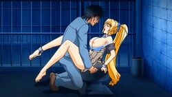 animated blonde_hair bouncing_breasts breasts closed_eyes feet hourai_himeno inmate jail large_breasts long_hair prison prisoner rape toriko_hime