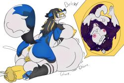 2025 3:2 absurd_res animal_genitalia animal_penis anthro anthro_pred anus areola ass balls belly big_belly big_breasts black_body black_fur black_hair black_nose blonde_hair blue_body blue_fur blue_pawpads bodily_fluids body_outline breasts burping canid canine closed_eyes colored constellation_markings cosmic_fur cum curled_tail digestion digital_drawing_(artwork) digital_media_(artwork) dipstick_ears dipstick_tail duo ear_markings ears_back ejaculation equine_genitalia equine_penis erection female female_pred female_prey fox fur genital_fluids genitals gloves_(marking) gynomorph hair heterochromia hi_res intersex intersex/female leaning_on_belly leg_markings mammal markings melting melty_digestion multicolored_body multicolored_ears multicolored_hair nipples noelle_(mrwiesspet) nude onomatopoeia open_mouth oral_vore pawpads paws penis pink_areola pink_nipples pink_vulva pivoted_ears purple_body purple_fur rumbling_stomach servo117 simple_background socks_(marking) sound_effects striped_arms striped_legs tail tail_markings tanti text two_tone_hair upside-down vaginal_fluids vaginal_squirting vore vulva white_body white_fur widescreen yellow_anus yellow_areola yellow_insides yellow_nipples yellow_penis yellow_vulva