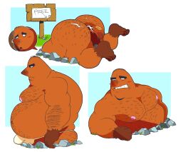2026 absurd_res animal_crossing anthro ass belly big_belly blush bodily_fluids bulge clothing cum cum_on_butt demobarry eulipotyphlan genital_fluids hi_res male mammal mole_(animal) moobs mr._resetti nintendo nipples overweight overweight_male solo underwear