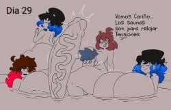 1futa 5girls anger_vein areolae bath big_ass big_breasts big_penis black_hair black_lipstick blue_hair blush blush_lines blushing boss_(thelittlenerdys) breasts brown_hair eli_(skaler2) erection fat_ass female futanari greyscale head_between_thighs huge_boobs huge_breasts huge_cock luna_(thelittlenerdys) lyna_(skaler2) milf miss_mendoza_(skaler2) nerd nerdy nerdy_female no_nut_november no_nut_sabotage red_hair skaler2 spanish_text text thick_thighs thighs twitter_user_oc twitter_user_sona two-tone_hair veiny_cock veiny_penis