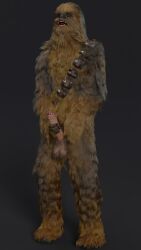 3d 3d_(artwork) chewbacca fur furry hairy_male male male_only masturbation precum_on_penis solo star_wars wookiee ylknarf