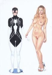 1girls actress big_breasts blonde_hair breasts celebrity female female_only julia_carpenter madame_web_(2024) marvel nipples nude pussy real_person solo spider-girl spider-man_(series) sydney_sweeney tim_grayson traditional_media_(artwork)