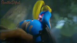 1boy 1girls 3d animated beastiality big_ass bouncing_ass bouncing_on_penis canine cowgirl_position metroid moaning_in_pleasure plap_(sound) samus_aran sarah_bryant_(model) short_video shorter_than_30_seconds sound sumthindifrnt sumthingextra69 tagme torn_bodysuit video zero_suit zero_suit_samus