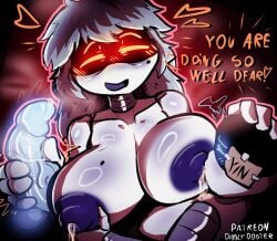 blue_dick breast_feeding breast_sucking diddlydooter1 drinking_milk fully_naked hi_res high_resolution milf murder_drones straight v_(murder_drones) your_name