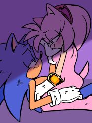 absurd_res amy_rose ass blue_body blush bonnet breasts clothing duo eulipotyphlan female headgear headwear hedgehog hi_res male mammal pink_body randomguy999 sega sex simple_background smile sonic_the_hedgehog_(series) tail