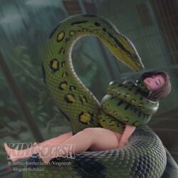 1girls 3d animated asphyxiation big_breasts brown_hair coiling coils constriction female female_prey inside_creature inside_stomach internal_view kingocrsh nude snake snake_vore sound tagme thick_thighs video vore