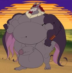 2022 3_toes 4_fingers anthro balls bat beach belly big_balls big_belly big_muscles big_pecs biped brown_facial_hair brown_finger_claws brown_goatee brown_hair brown_toe_claws brown_wings bulge cheek_tuft claws colored digital_drawing_(artwork) digital_media_(artwork) erection exposure_variation facial_hair facial_tuft feet finger_claws fingers foreskin fur genitals glance goatee goth_(character) green_sclera grey_body grey_fur grin grinning_at_viewer hair hi_res huge_balls huge_belly humanoid_feet humanoid_genitalia humanoid_hands humanoid_heel humanoid_penis hyper hyper_balls hyper_belly hyper_genitalia looking_at_viewer lycandeep male mammal mc_morrales membrane_(anatomy) membranous_wings moobs multicolored_body multicolored_fur musclegut muscular muscular_anthro muscular_male navel neck_tuft nude nude_beach outdoor_nudity outside overweight overweight_anthro overweight_male pecs penis pink_foreskin pink_inner_ear pinup plantigrade pose sand shaded silverwing_(series) smile smiling_at_viewer smirk smirking_at_viewer solo standing summer sun tan_body tan_fur thick_arms thick_penis thick_thighs toe_claws toes tuft two_tone_body two_tone_fur vein veiny_penis wide_hips winged_arms wings