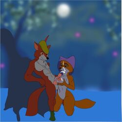 1boy 1girls anthro areola balls breast_squeeze breasts canine color cum cum_in_cleavage cum_on_breasts cum_on_face cum_on_nipples disney erection exwolf85 female fox fur furry maid_marian male mammal nipples nude paizuri penis pussy robin_hood_(character) robin_hood_(disney) sex straight testicles