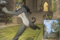 anthro breasts escape feline furry human khajiit nude public public_nudity pussy skyrim the-minuscule-task