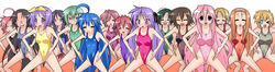 body_control female_only haigure humiliation kagami_hiiragi konata_izumi leotard lucky_star mind_control miyuki_takara tagme tsukasa_hiiragi