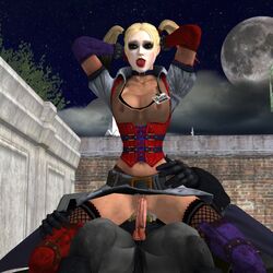 3d batman batman:_arkham_asylum batman:_arkham_city batman_(series) darksdante dc dc_comics female harley_quinn harley_quinn_(arkham) harley_quinn_(arkham_city) human male straight tagme