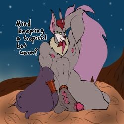 2025 abs accessory anthro balls bat bedroom_eyes big_balls big_penis biped black_text brown_facial_hair brown_finger_claws brown_goatee brown_hair brown_toe_claws brown_wings cheek_tuft claws cock_ring colored darkened_balls darkened_genitalia darkened_penis dialogue digital_drawing_(artwork) digital_media_(artwork) elbow_titfuck english_text facial_hair facial_tuft flaccid flat_colors foreskin fur genitals glance goatee goth_(character) green_sclera grey_body grey_fur grin grinning_at_viewer hair hand_behind_head humanoid_genitalia humanoid_penis jewelry kneeling long_tongue looking_at_viewer male mammal membrane_(anatomy) membranous_wings multicolored_body multicolored_fur muscular muscular_anthro muscular_male narrowed_eyes navel neck_tuft nest night nipples nude outdoor_nudity outside pecs penis penis_accessory penis_jewelry pink_foreskin pink_inner_ear pink_nipples pink_vein plant pointy_tongue requesting ribs rickityrabbit seductive silverwing_(series) sky smile smiling_at_viewer smirk smirking_at_viewer solo star starry_sky talking_to_viewer tan_body tan_fur tasteful_nudity text thick_arms thick_thighs toe_claws tongue tongue_out tree tuft two_tone_body two_tone_fur vein veiny_penis wide_hips winged_arms wings