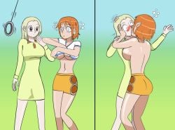 female female_only forced_kiss forced_yuri gongo_gongo gongox2 hypnosis kaya_(one_piece) mind_control nami nami_(classic) nami_(one_piece) one_piece pendulum pre-timeskip surprise_kiss topless_female undressing_self yuri