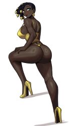 1girls big_ass big_breasts braided_hair bubble_butt commission dark-skinned_female dark_skin donburikazoku dreadlocks earrings green_eyes high_heels league_of_legends senna_(league_of_legends) solo