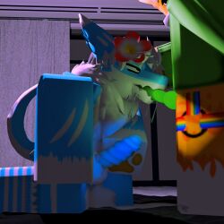 2boys 30centsloppy 3d artist_request blowjob blue_fur cum cum_drip cum_in_mouth erection fox furred_dragon furry glowing_genitalia male male/male oral roblox robloxian sloppy_blowjob source_request tagme yellow_fur