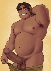 1boy 2021 armpit_hair balls bara barazoku big_balls big_penis blush chubby completely_nude completely_nude_male erection hunk_(voltron) looking_at_viewer male male_nipples male_only male_pubic_hair muscular_male nipples nude penis spacebaddy voltron voltron:_legendary_defender