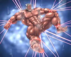 balls bara boner erection fugen_(monster_hunter_rise) hitenmaru male male_only monster_hunter monster_hunter_rise muscles muscular musk nude penis solo solo_male sweat sweating