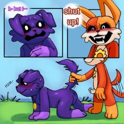 anatomically_correct catnip_(pachi_rizuu) comic_page critters_(poppy_playtime) dogdaze_(pachi_rizuu) furry furry_only male male_only most_likely_mrlittlesheep mrlittlesheep no_humans palatis poppy_playtime poppy_playtime_(chapter_3) smiling_critters white_eyes